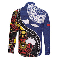 Samoa And Australia Together Family Matching Off Shoulder Maxi Dress and Hawaiian Shirt Aboriginal Mix Polynesian