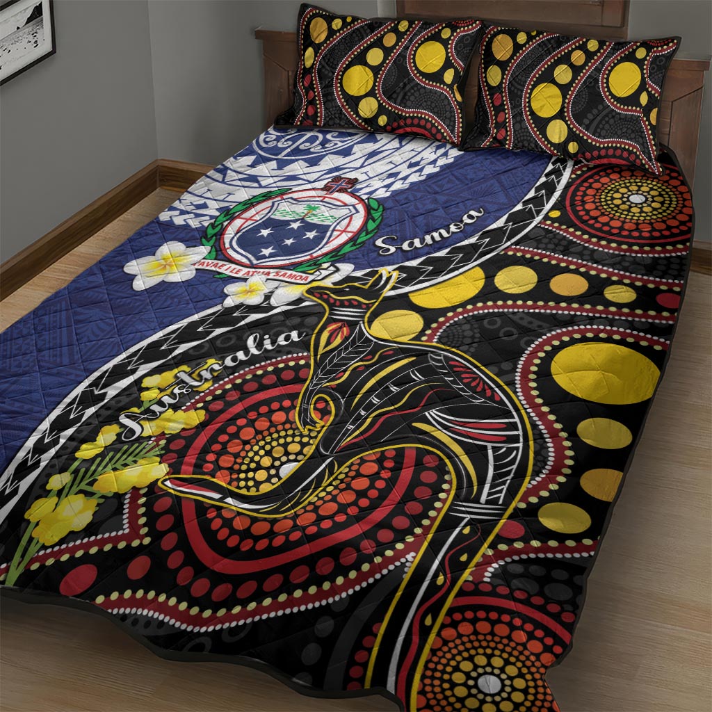 Samoa And Australia Together Quilt Bed Set Aboriginal Mix Polynesian