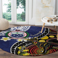 Samoa And Australia Together Round Carpet Aboriginal Mix Polynesian