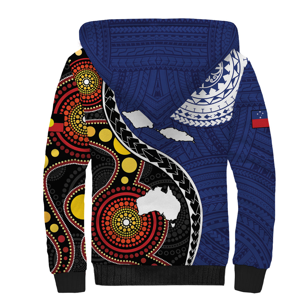 Samoa And Australia Together Sherpa Hoodie Aboriginal Mix Polynesian LT05 - Polynesian Pride