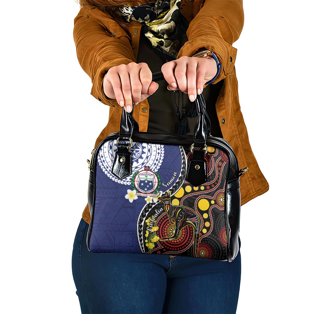 Samoa And Australia Together Shoulder Handbag Aboriginal Mix Polynesian LT05 One Size Blue - Polynesian Pride