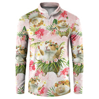 Hawaii Guinea Hula Pig Button Sweatshirt Funny Tropical Style