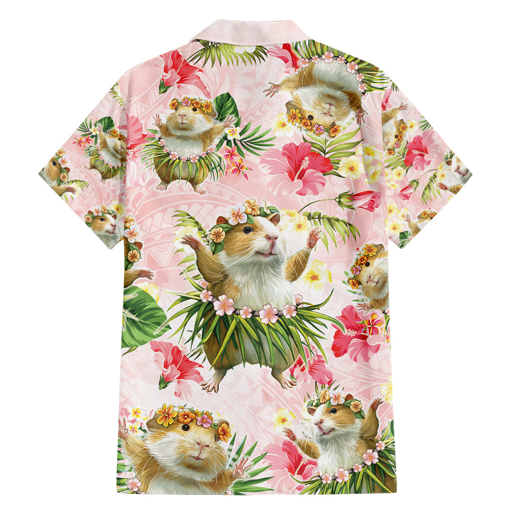 Hawaii Guinea Hula Pig Family Matching Long Sleeve Bodycon Dress and Hawaiian Shirt Funny Tropical Style