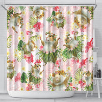 Hawaii Guinea Hula Pig Shower Curtain Funny Tropical Style