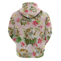 Hawaii Guinea Hula Pig Zip Hoodie Funny Tropical Style