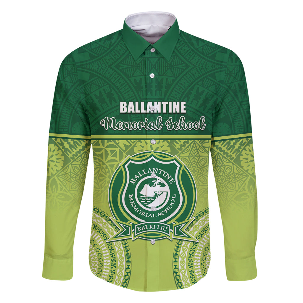 Personalised Ballantine Memorial School Family Matching Off Shoulder Short Dress and Hawaiian Shirt With Fijian Tapa Pattern