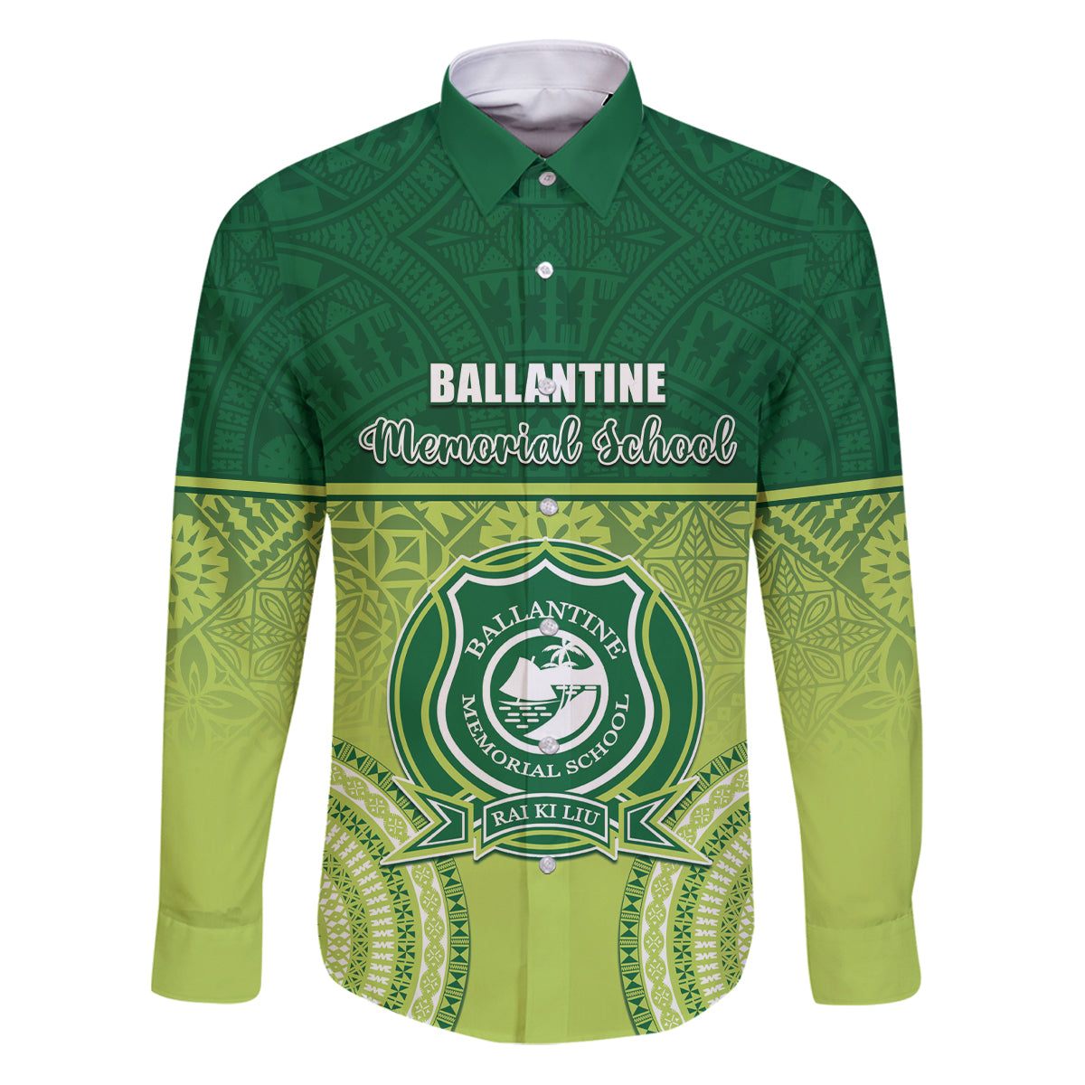 Personalised Ballantine Memorial School Family Matching Puletasi and Hawaiian Shirt With Fijian Tapa Pattern