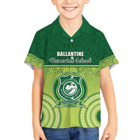 Personalised Ballantine Memorial School Family Matching Tank Maxi Dress and Hawaiian Shirt With Fijian Tapa Pattern