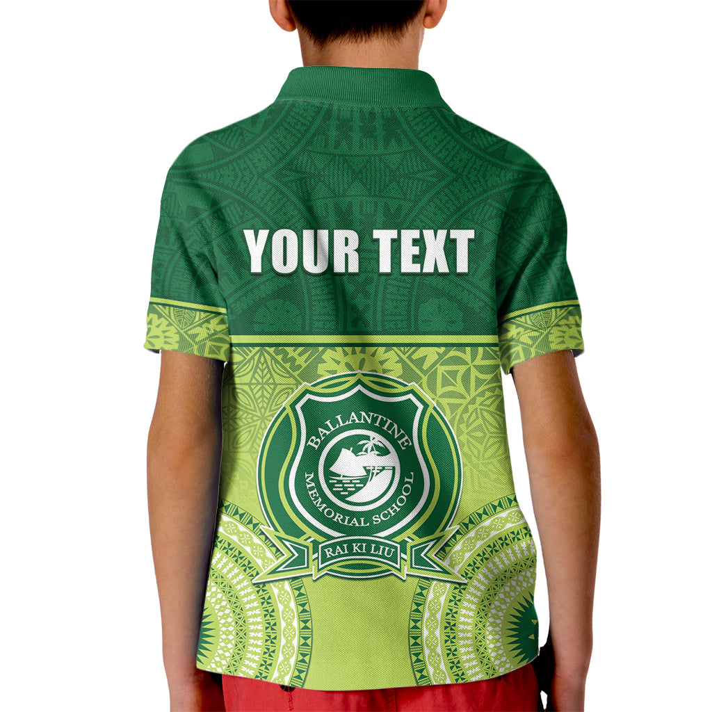 Personalised Ballantine Memorial School Kid Polo Shirt With Fijian Tapa Pattern