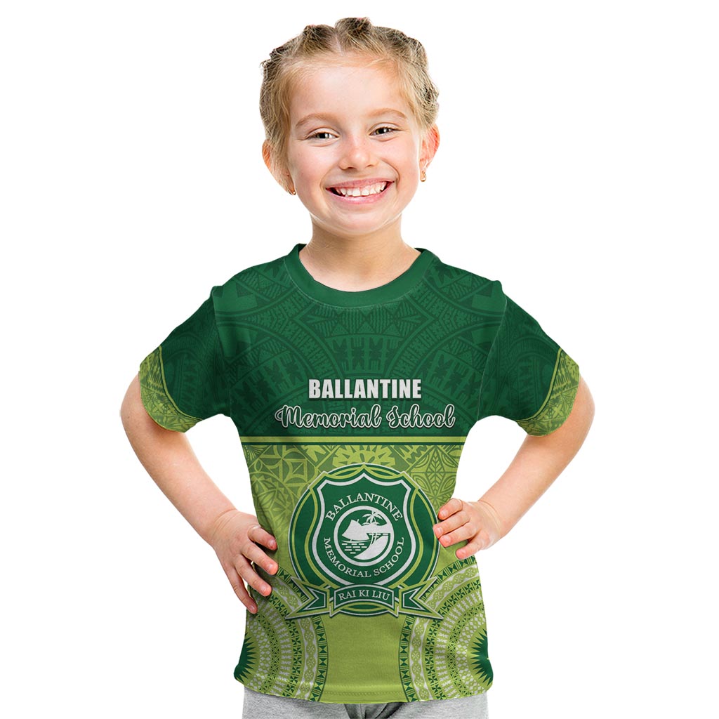 Personalised Ballantine Memorial School Kid T Shirt With Fijian Tapa Pattern
