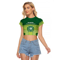 Personalised Ballantine Memorial School Raglan Cropped T Shirt With Fijian Tapa Pattern