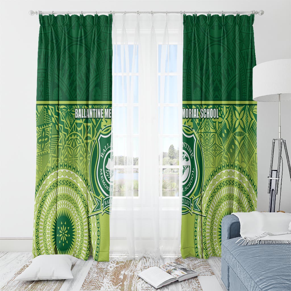 Ballantine Memorial School Window Curtain With Fijian Tapa Pattern