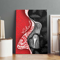 New Zealand Aotearoa Canvas Wall Art Kiwi Fern Maori Pattern Red Version