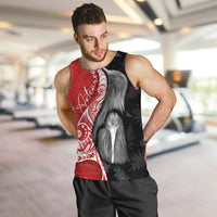 New Zealand Aotearoa Men Tank Top Kiwi Fern Maori Pattern Red Version