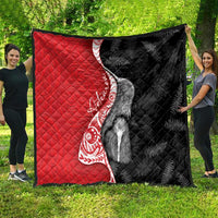 New Zealand Aotearoa Quilt Kiwi Fern Maori Pattern Red Version