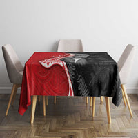 New Zealand Aotearoa Tablecloth Kiwi Fern Maori Pattern Red Version