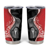 New Zealand Aotearoa Tumbler Cup Kiwi Fern Maori Pattern Red Version