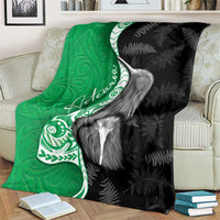 New Zealand Aotearoa Blanket Kiwi Fern Maori Pattern Green Version