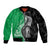 New Zealand Aotearoa Bomber Jacket Kiwi Fern Maori Pattern Green Version