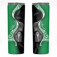 New Zealand Aotearoa Skinny Tumbler Kiwi Fern Maori Pattern Green Version