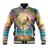 Aloha Hawaii Baseball Jacket Hula Martini Tropical Vibes - Polynesian Pride