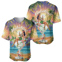Aloha Hawaii Baseball Jersey Hula Martini Tropical Vibes - Polynesian Pride