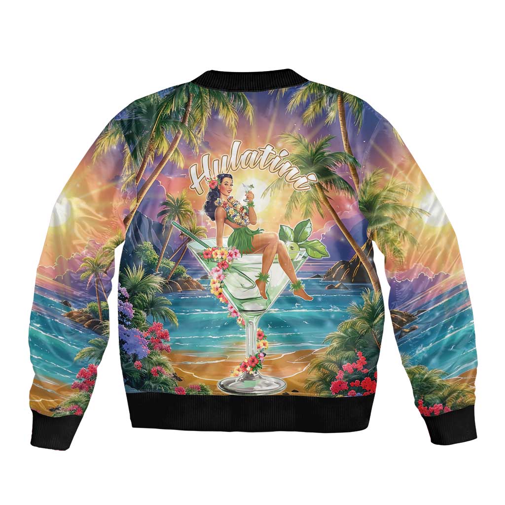 Aloha Hawaii Bomber Jacket Hula Martini Tropical Vibes - Polynesian Pride