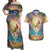 Aloha Hawaii Couples Matching Off Shoulder Maxi Dress and Hawaiian Shirt Hula Martini Tropical Vibes - Polynesian Pride