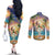 Aloha Hawaii Couples Matching Off The Shoulder Long Sleeve Dress and Long Sleeve Button Shirt Hula Martini Tropical Vibes - Polynesian Pride