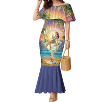 Aloha Hawaii Family Matching Mermaid Dress and Hawaiian Shirt Hula Martini Tropical Vibes - Polynesian Pride