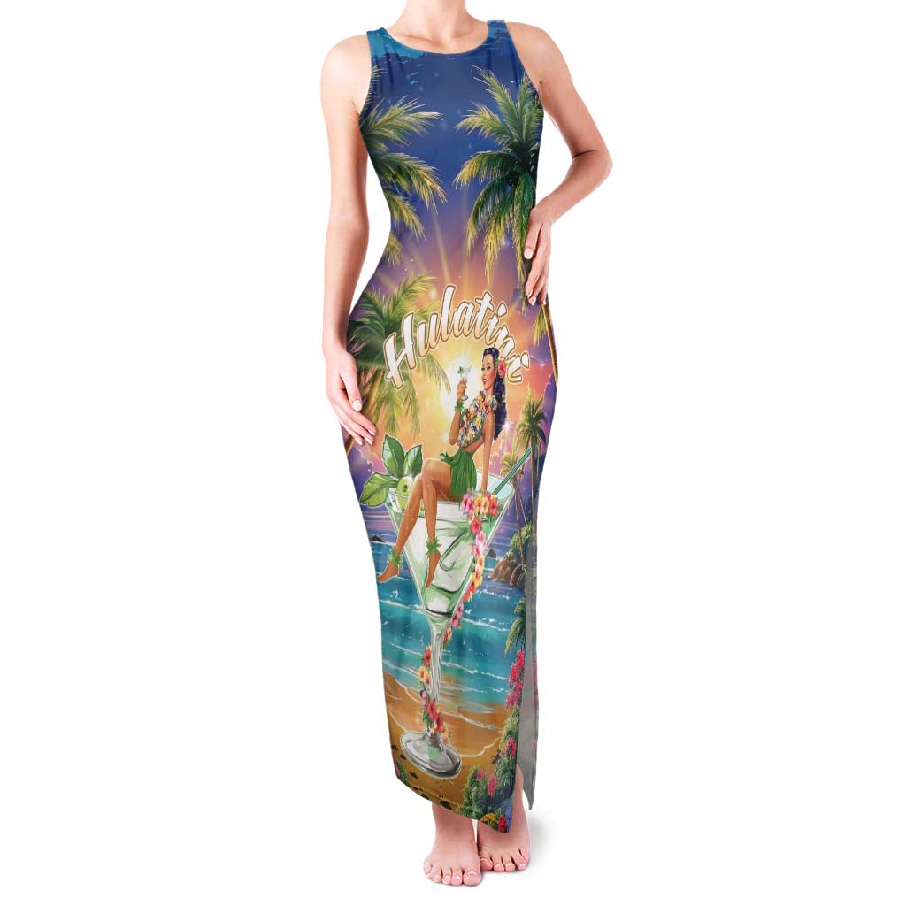 Aloha Hawaii Family Matching Tank Maxi Dress and Hawaiian Shirt Hula Martini Tropical Vibes - Polynesian Pride