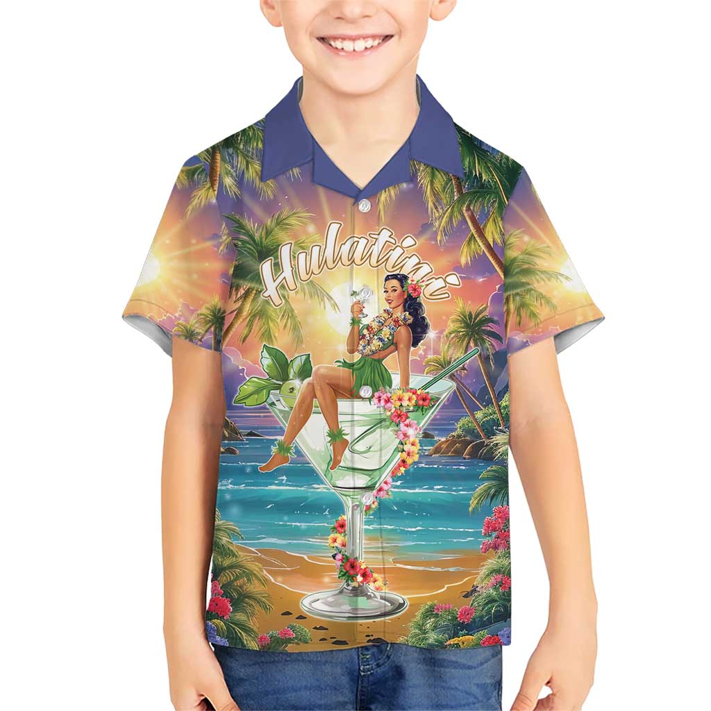 Aloha Hawaii Kid Hawaiian Shirt Hula Martini Tropical Vibes - Polynesian Pride