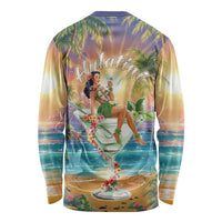 Aloha Hawaii Long Sleeve Shirt Hula Martini Tropical Vibes - Polynesian Pride