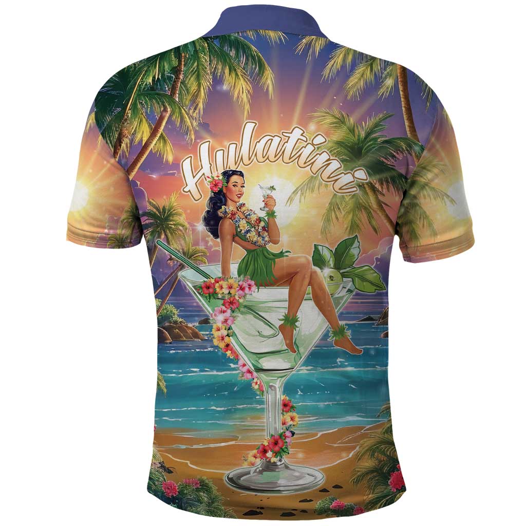 Aloha Hawaii Polo Shirt Hula Martini Tropical Vibes - Polynesian Pride