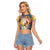 Aloha Hawaii Raglan Cropped T Shirt Hula Martini Tropical Vibes - Polynesian Pride