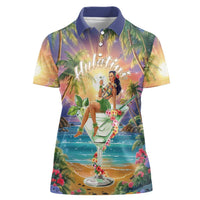 Aloha Hawaii Women Polo Shirt Hula Martini Tropical Vibes - Polynesian Pride