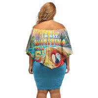 Hawaii Parrot Family Matching Off Shoulder Short Dress and Hawaiian Shirt Im Not Waiting Till 5 Oclock - Polynesian Pride