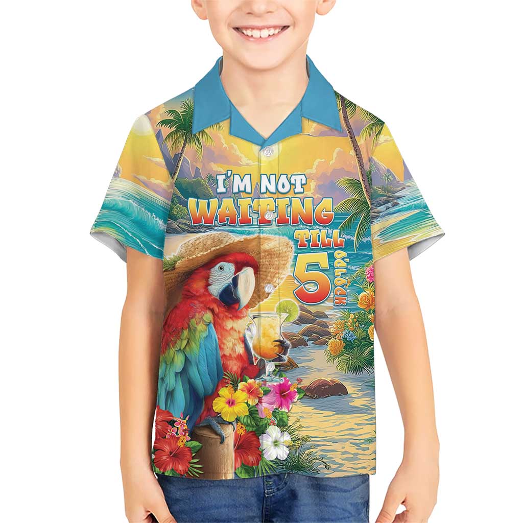 Hawaii Parrot Family Matching Puletasi and Hawaiian Shirt Im Not Waiting Till 5 Oclock LT05 Son's Shirt Colorful - Polynesian Pride