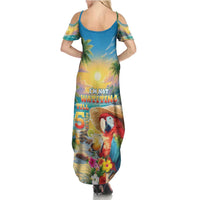 Hawaii Parrot Family Matching Summer Maxi Dress and Hawaiian Shirt Im Not Waiting Till 5 Oclock - Polynesian Pride
