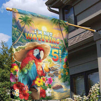 Hawaii Parrot Garden Flag Im Not Waiting Till 5 Oclock - Polynesian Pride