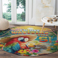 Hawaii Parrot Round Carpet Im Not Waiting Till 5 Oclock - Polynesian Pride