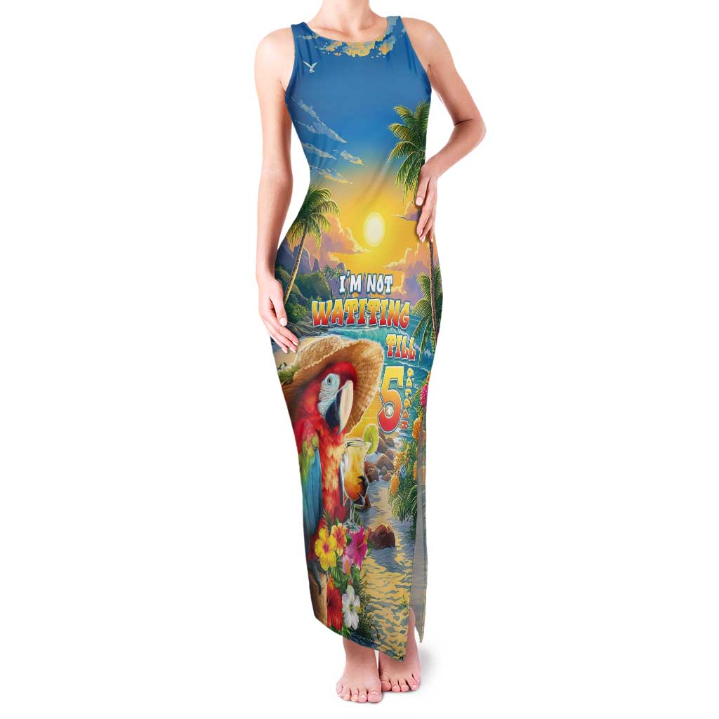 Hawaii Parrot Tank Maxi Dress Im Not Waiting Till 5 Oclock - Polynesian Pride