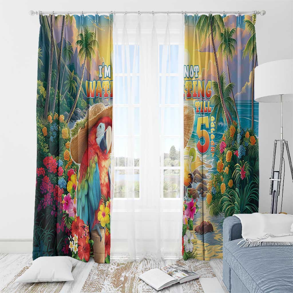 Hawaii Parrot Window Curtain Im Not Waiting Till 5 Oclock - Polynesian Pride