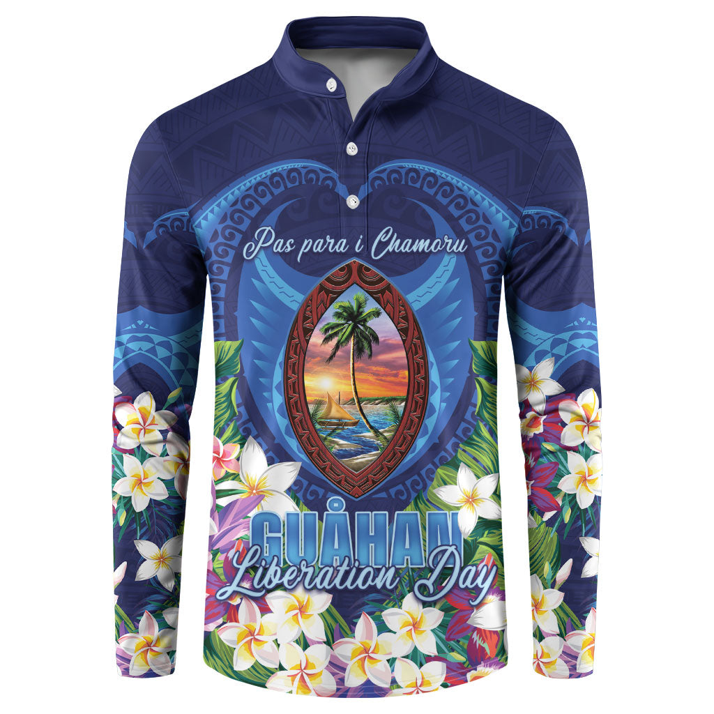 Guam Liberation Day Button Sweatshirt Pas Para I Chamoru