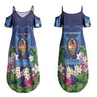 Guam Liberation Day Couples Matching Summer Maxi Dress and Hawaiian Shirt Pas Para I Chamoru