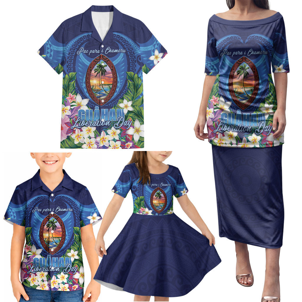 Guam Liberation Day Family Matching Puletasi and Hawaiian Shirt Pas Para I Chamoru