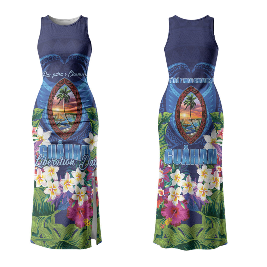 Guam Liberation Day Family Matching Tank Maxi Dress and Hawaiian Shirt Pas Para I Chamoru