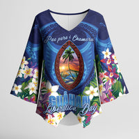 Guam Liberation Day Kimono Sleeve Blouse Pas Para I Chamoru