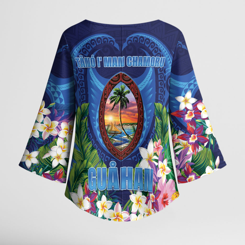 Guam Liberation Day Kimono Sleeve Blouse Pas Para I Chamoru
