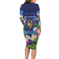 Guam Liberation Day Long Sleeve Bodycon Dress Pas Para I Chamoru